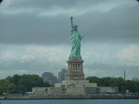 The Statue of Liberty, as seen from the Staten Island ferry