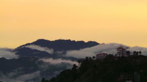 Clouds below Shimla in the sunset