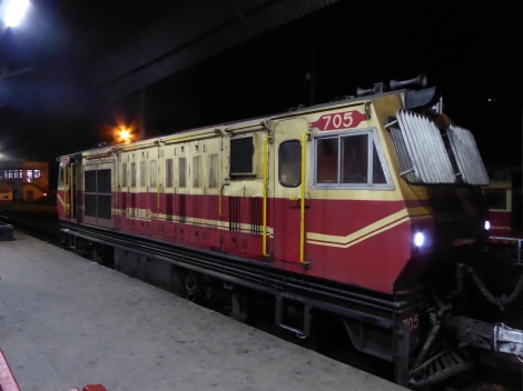 Locomotive 705 stands at Kalka, ready to depart for Shimla on the Shivalek Express